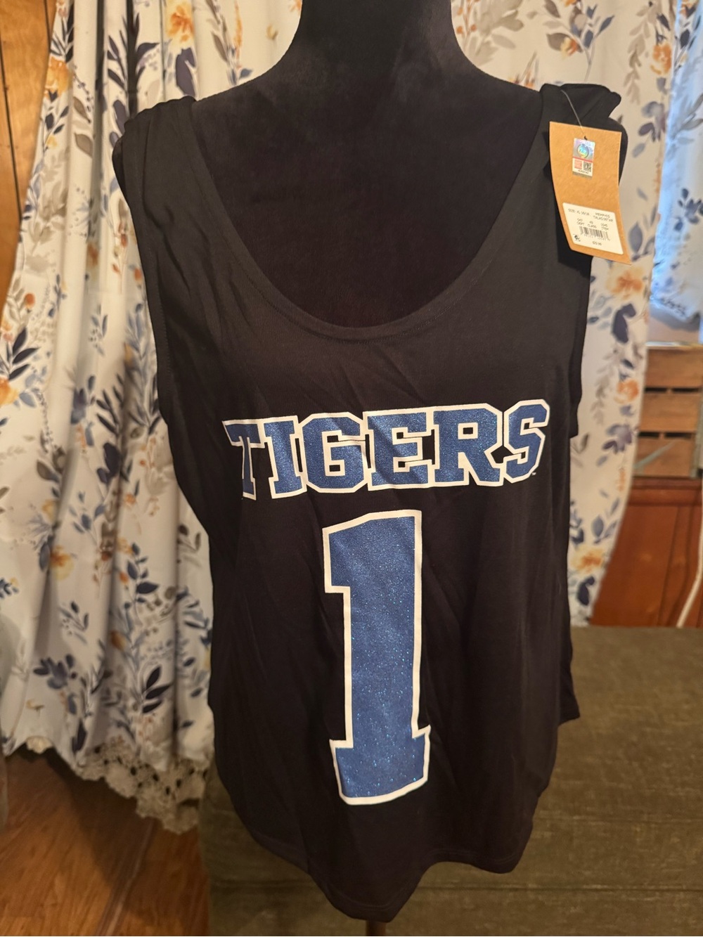 Rivalry Threads Black Tank Top with White Logo Print